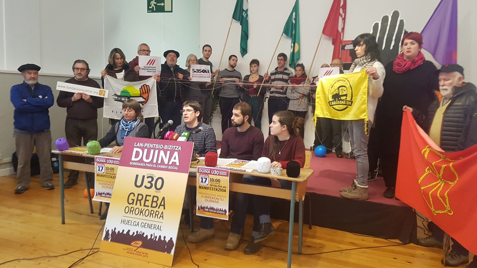 ELA anuncia en Navarra, junto a la Carta de Derechos Sociales de Euskal Herria, una huelga general para el 30 de enero