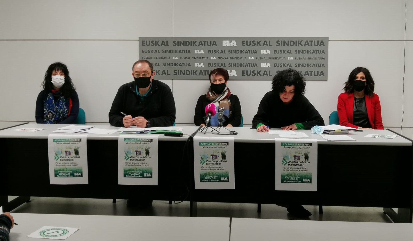 ELA convoca el 17 de noviembre huelga general  en los sectores de cuidados