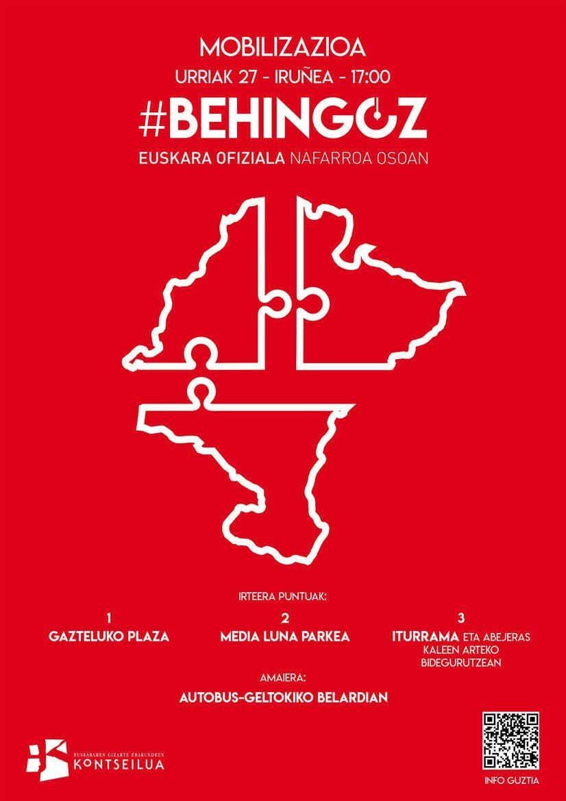 ELA llama a participar en la manifestación por la oficialidad del euskara