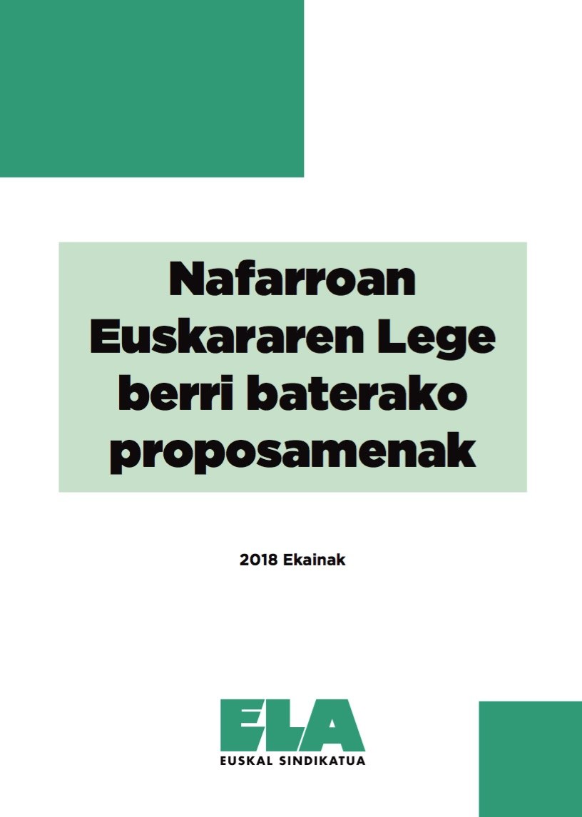 ELA publica su documento de propuestas para una nueva Ley del Euskara en Navarra