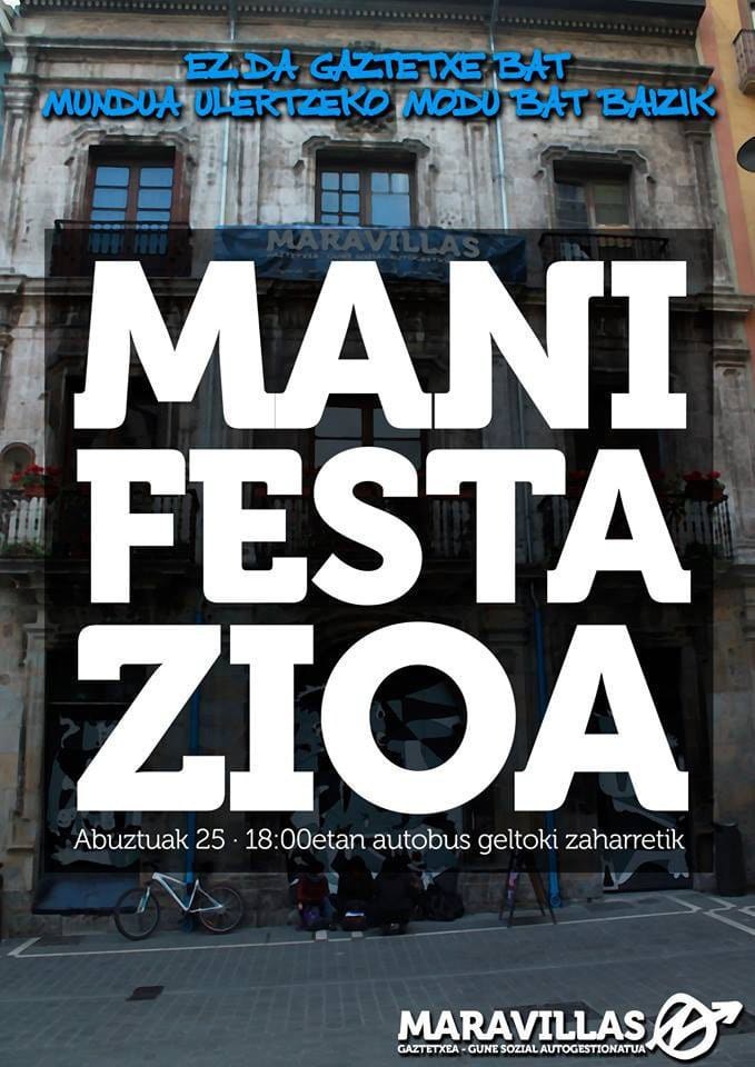 ELA se adhiere a la manifestación en favor del Gaztetxe Maravillas