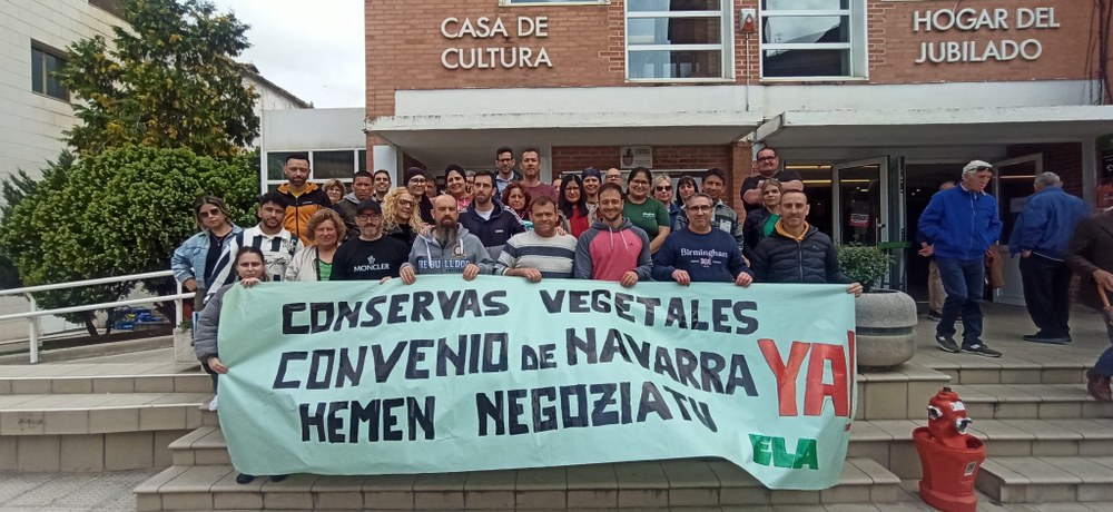 ELA vuelve a reclamar un convenio sectorial para Navarra en las asambleas que hecho en San Adrián