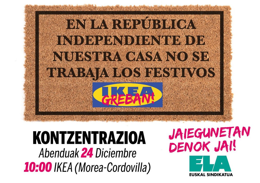 Huelga el 24 de diciembre para reivindicar el derecho al descanso
