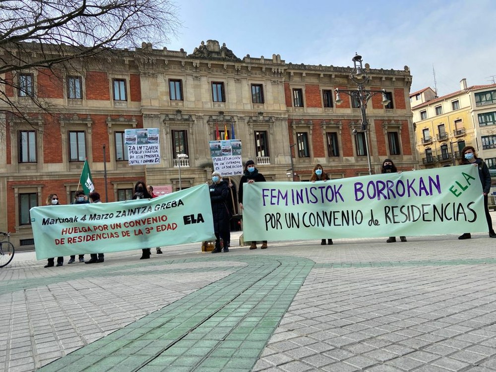 Con la tercera huelga de cuidados convocada por ELA el convenio de residencias de Navarra está más cerca