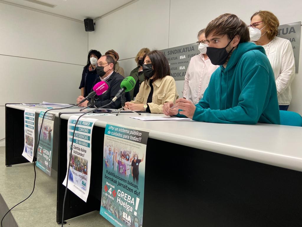 Huelga por la publificación de los cuidados y por el primer convenio de residencias de Navarra el 4 de marzo