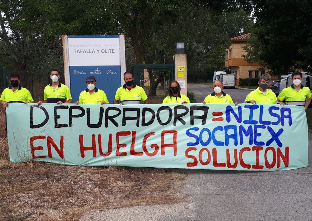 La plantilla de la empresa Socamex, subcontrata de la empresa pública Nilsa, en huelga indefinida por la mejora de sus condiciones laborales
