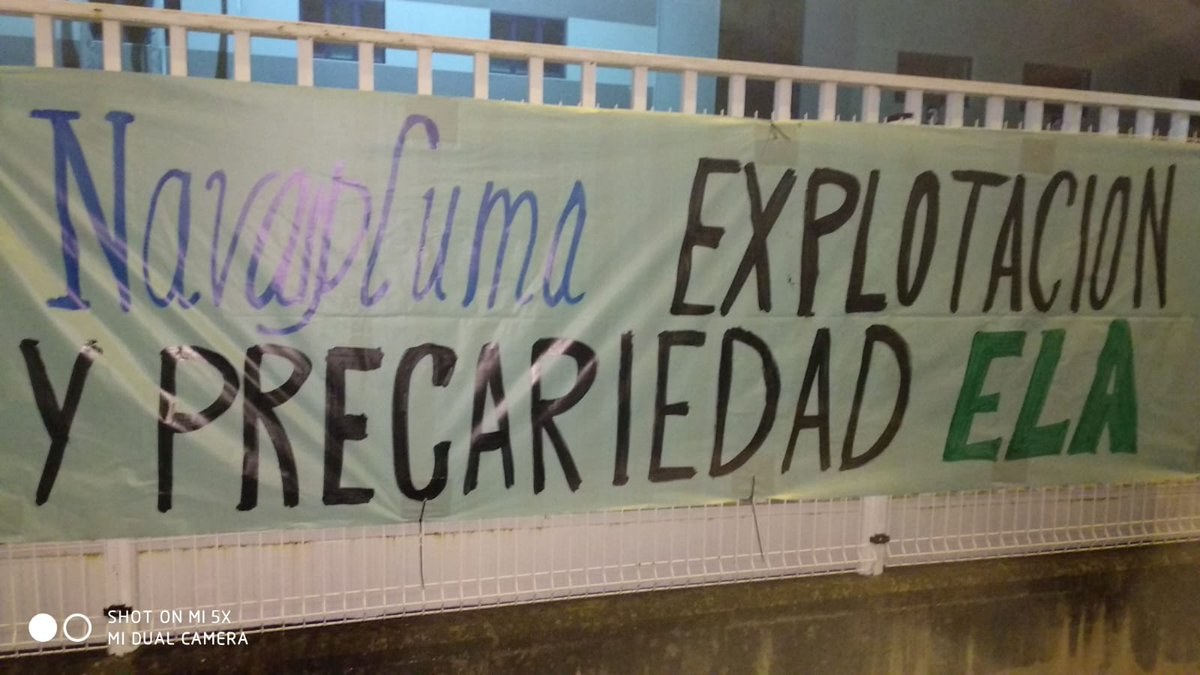 La plantilla de  Navarpluma inicia una huelga indefinida en  contra las coacciones y la precariedad total