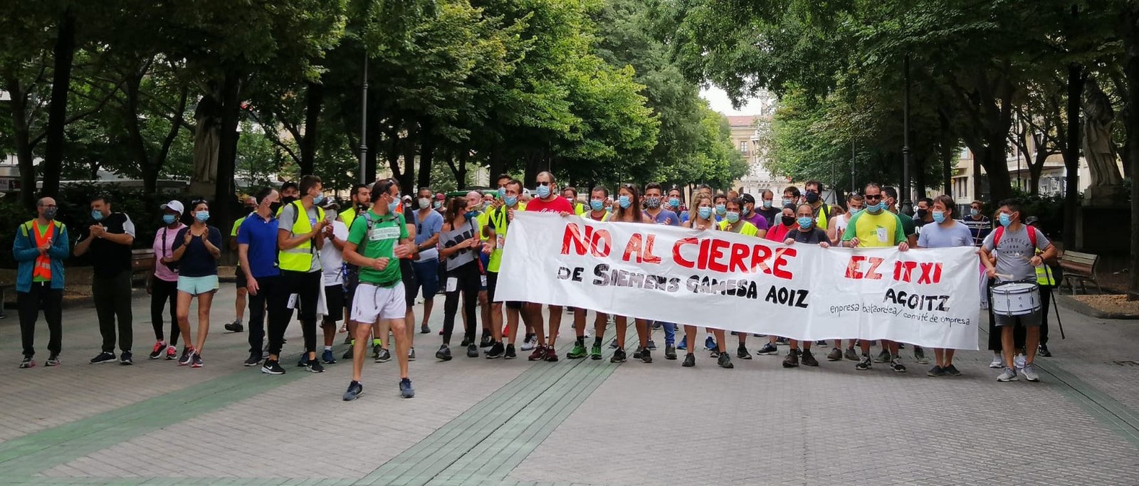 Marcha de Aoiz a Iruñea para denunciar el cierre de la planta Siemens Gamesa