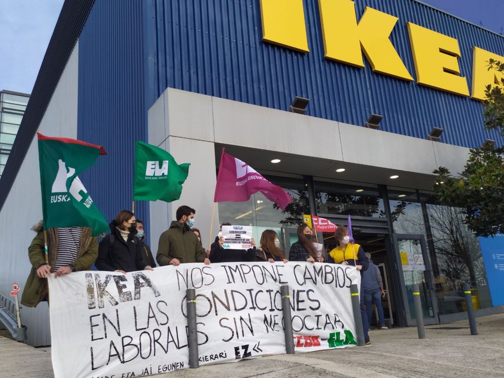 Nuevo paro en IKEA de Iruñea para exigir el mantenimiento de sus condiciones de trabajo