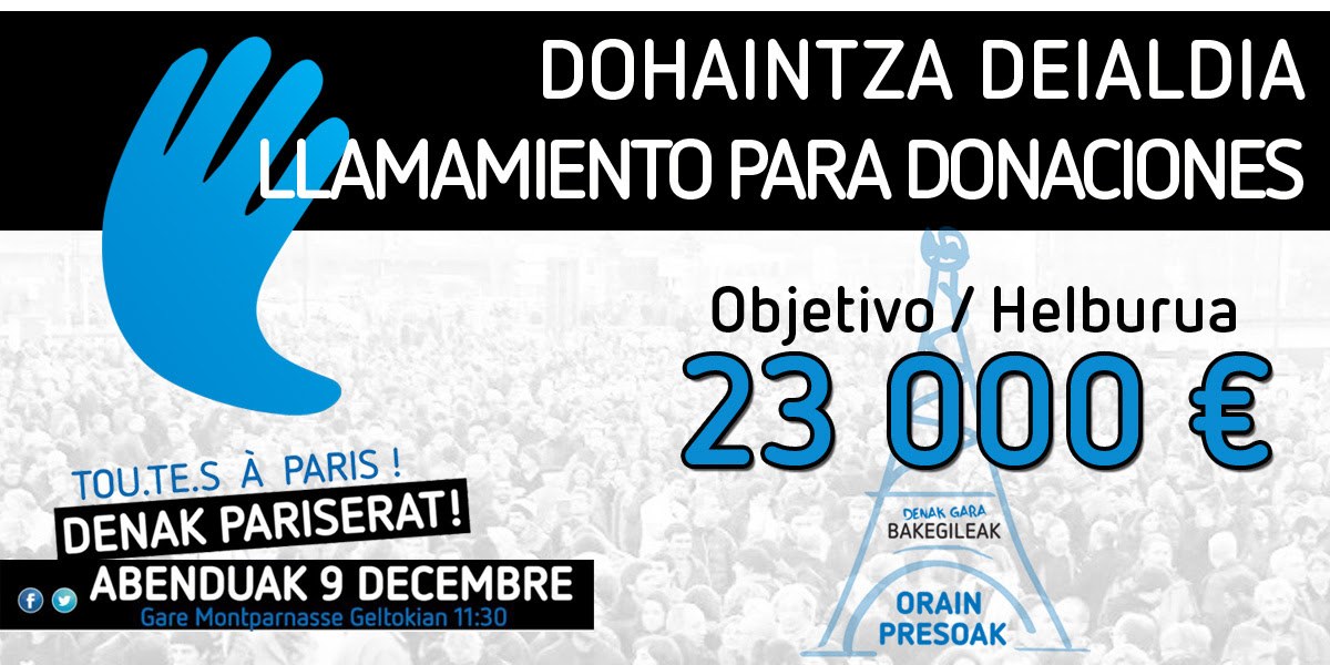 9 de diciembre - Tod@s a Paris LLAMAMIENTO PARA DONACIONES