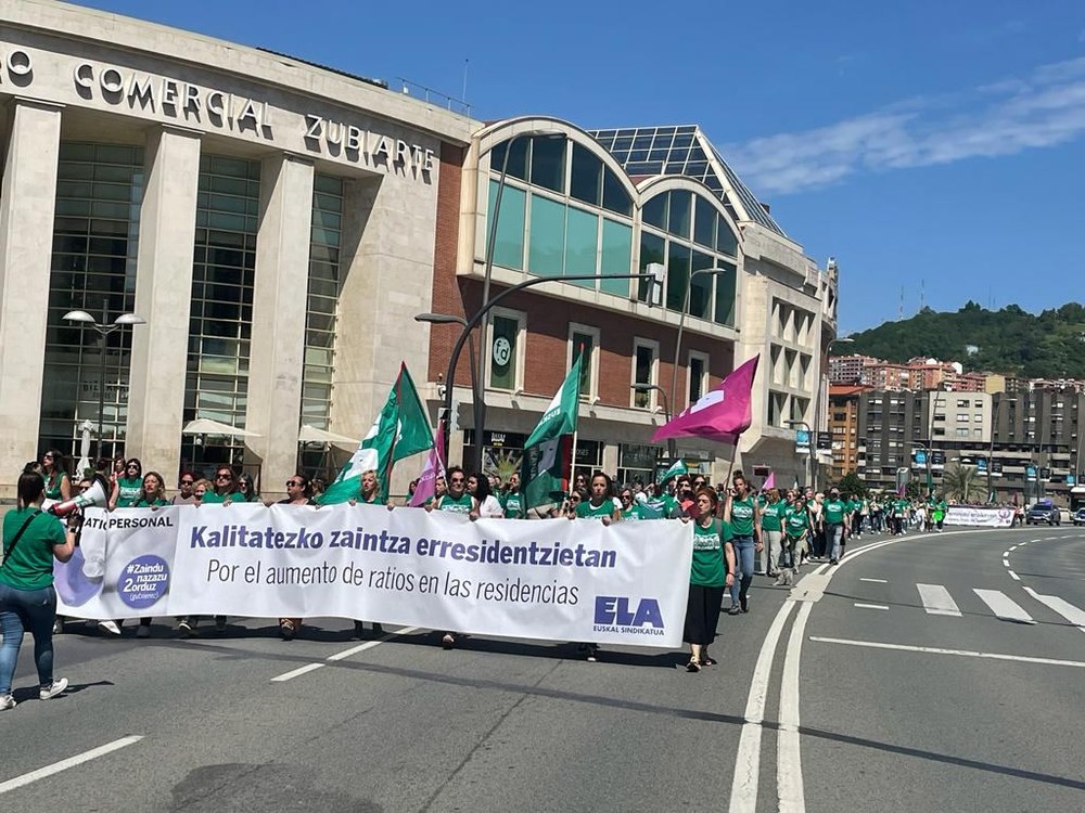 Amplio seguimiento de la cuarta jornada de huelga en las Residencias de Bizkaia
