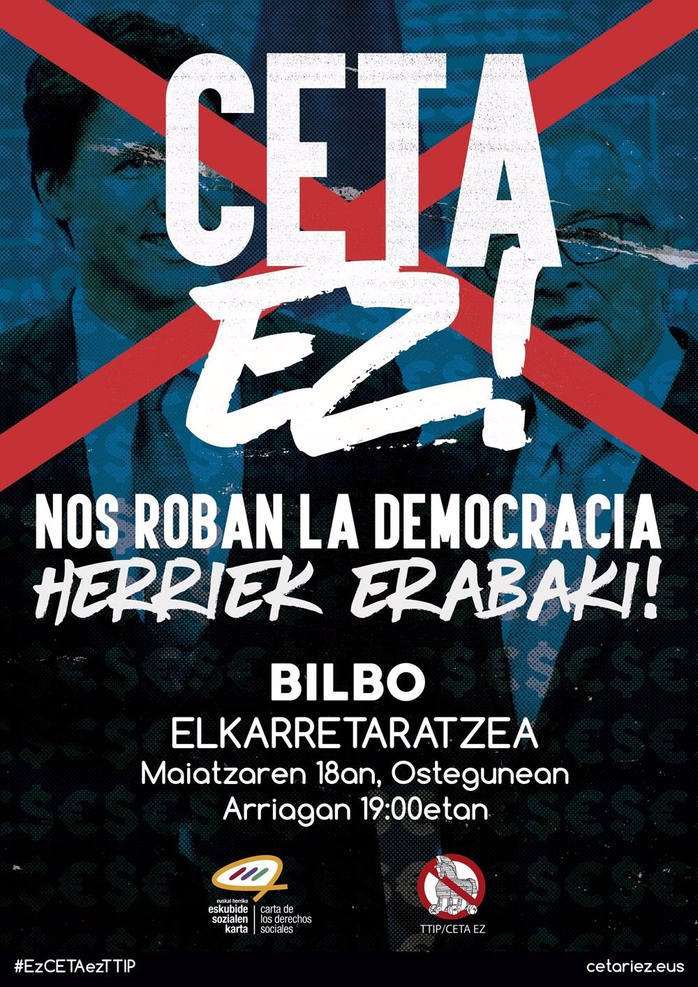 Concentración contra el CETA en la plaza Arriaga