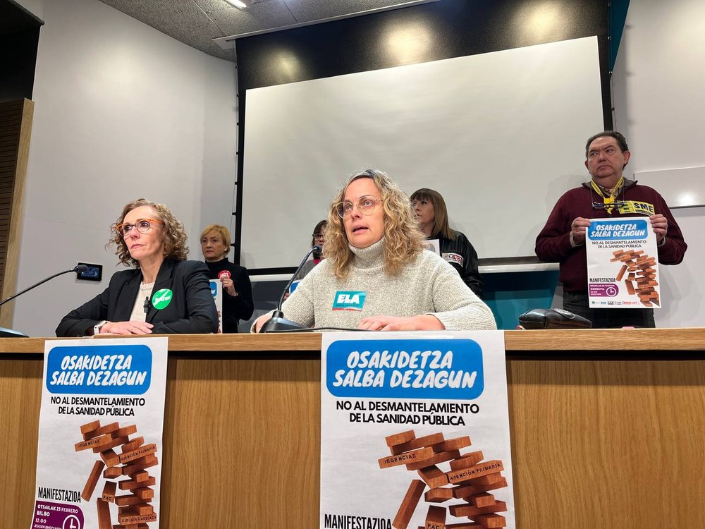 Convocan manifestaciones para el 25 de febrero en las capitales de la CAPV, en defensa del sistema público de salud
