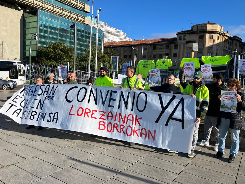 Denuncian el bloqueo patronal al primer convenio de jardinería del Ayuntamiento de Pamplona