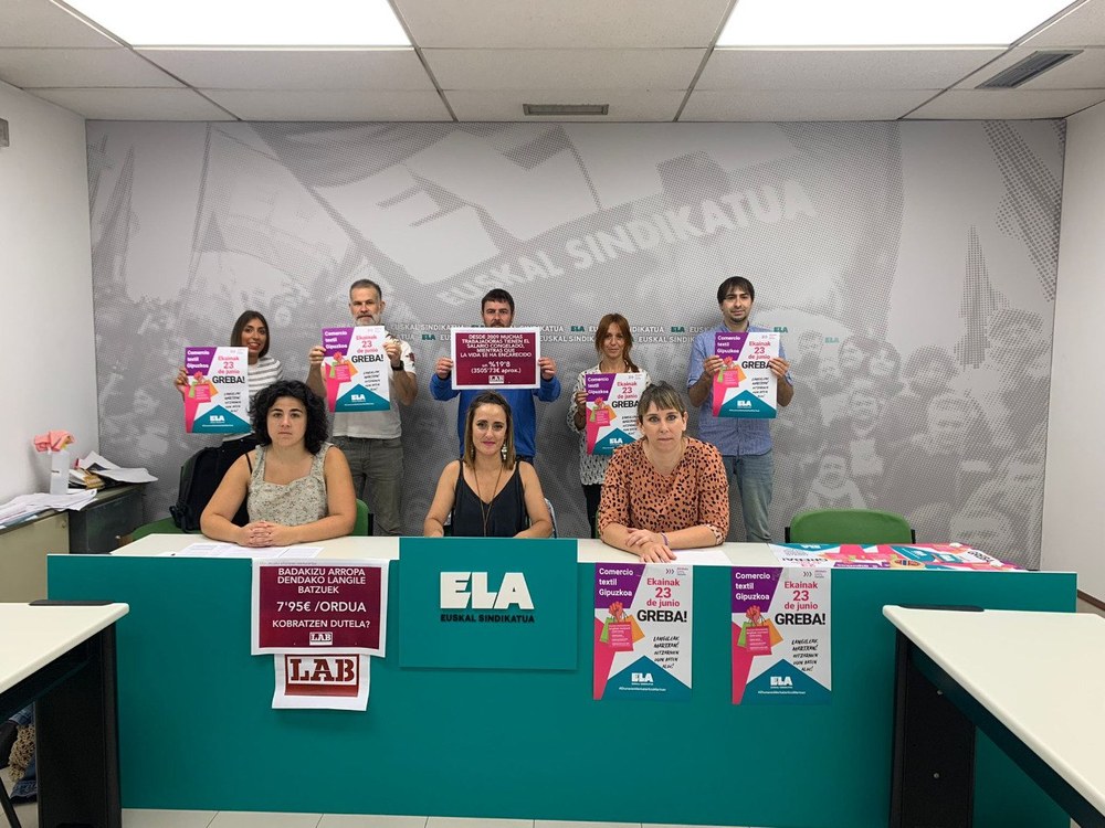 El 23 de junio, nueva jornada de huelga en el Comercio Textil de Gipuzkoa