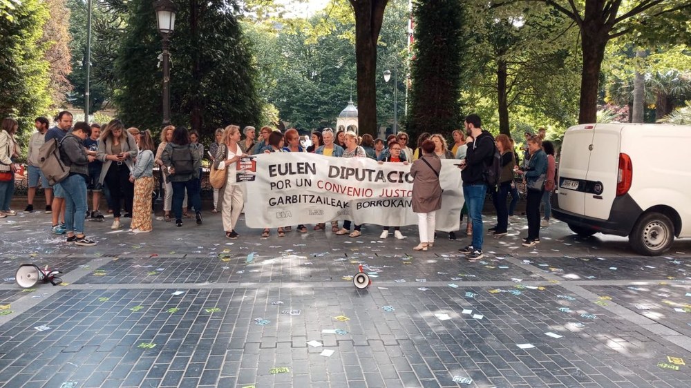 El 6 de junio, huelga indefinida de las trabajadoras de Eulen que limpian los edificios y locales de la Diputación de Gipuzkoa