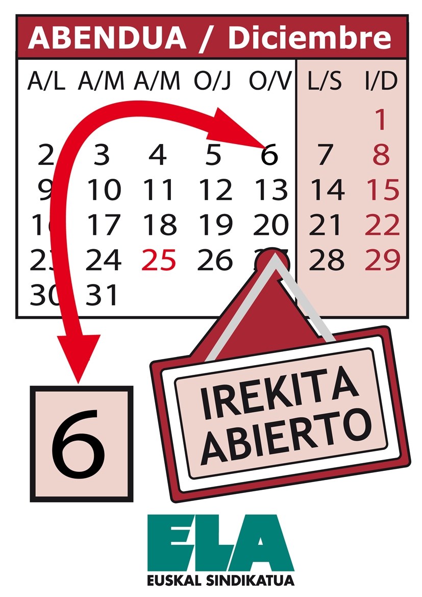 ELA abrirá sus locales el 6 de diciembre