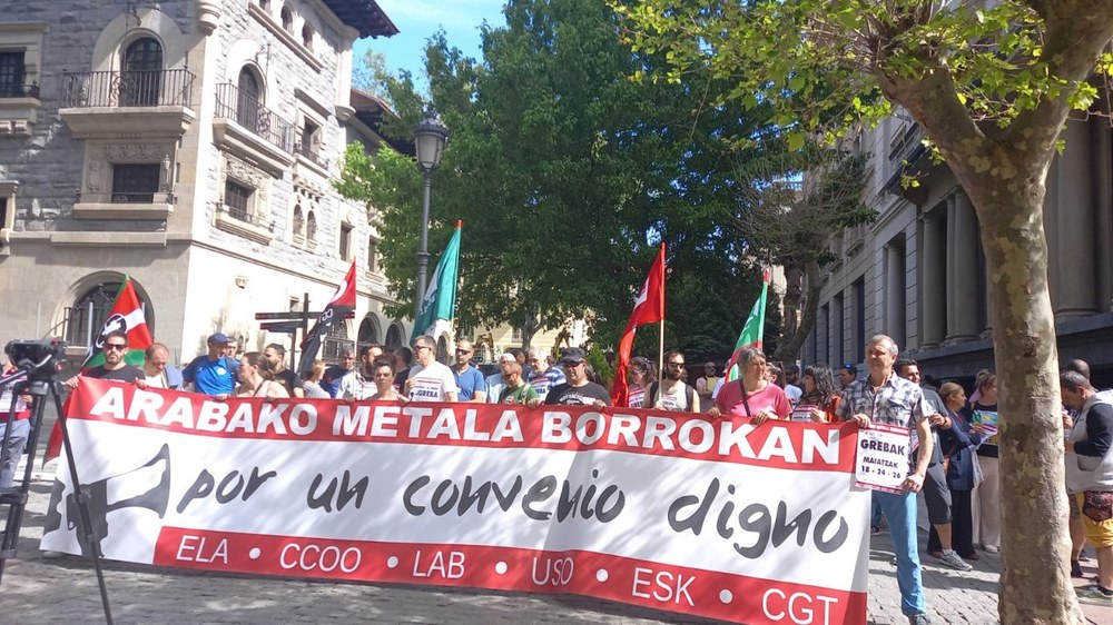ELA, CCOO, LAB, USO, ESK y CGT convovan 3 días de huelga ante el inmovilismo de la patronal en la negociación del convenio del metal de Araba