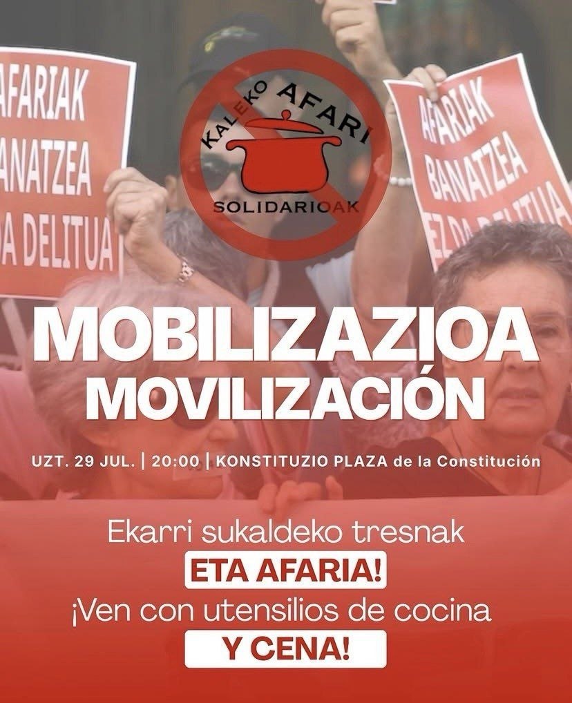 ELA considera inadmisible que el Ayuntamiento de Insausti haya prohibido las cenas solidarias