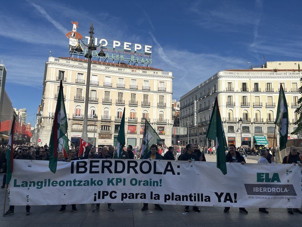ELA-Iberdrola lleva a Madrid la protesta contra la pérdida de poder adquisitivo de la plantilla
