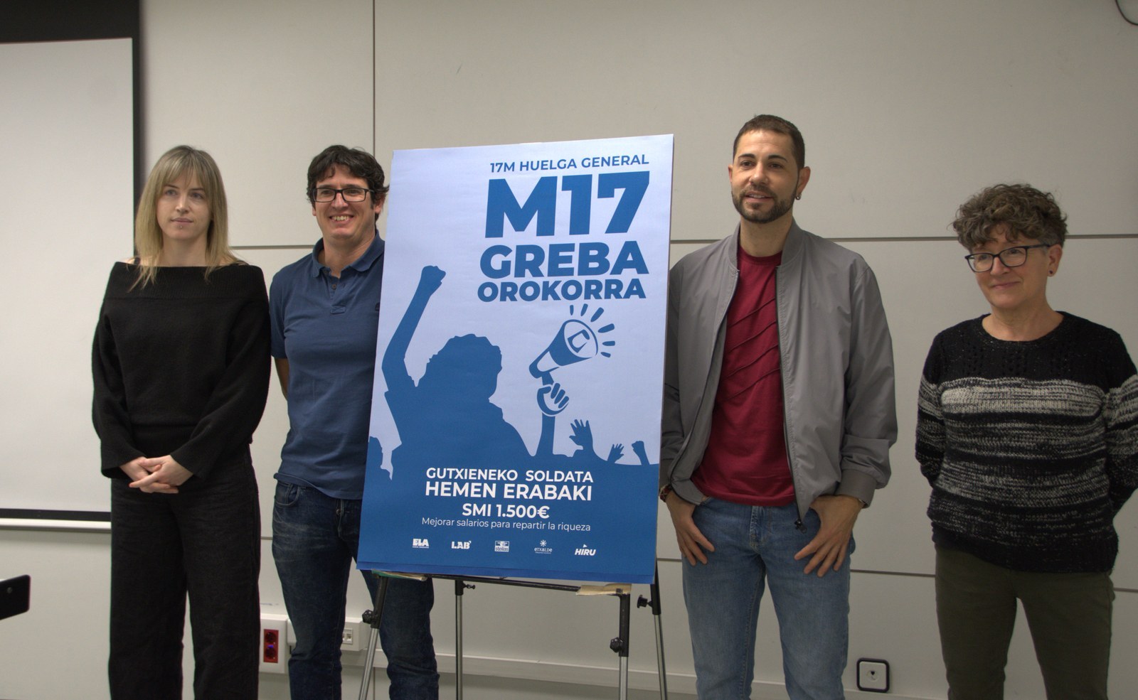 ELA, LAB, Steilas, Hiru y Etxalde hacen un llamamiento a defender y hacer posible la oportunidad real de que Navarra tenga un salario mínimo propio