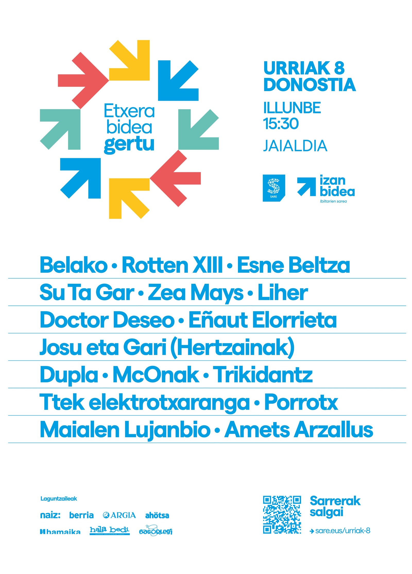 ELA llama a participar en la manifestación convocada por Sare el 8 de octubre en Donostia