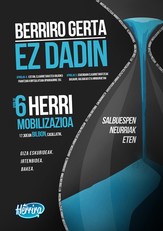 ELA llama a participar en la manifestación que se celebrará en Bilbo mañana bajo el lema " Berriro gerta ez dadin, salbuespen neurriak eten”