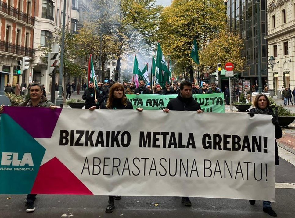 ELA remata una semana de huelga en el Metal de Bizkaia con una importante manifestación en Bilbao