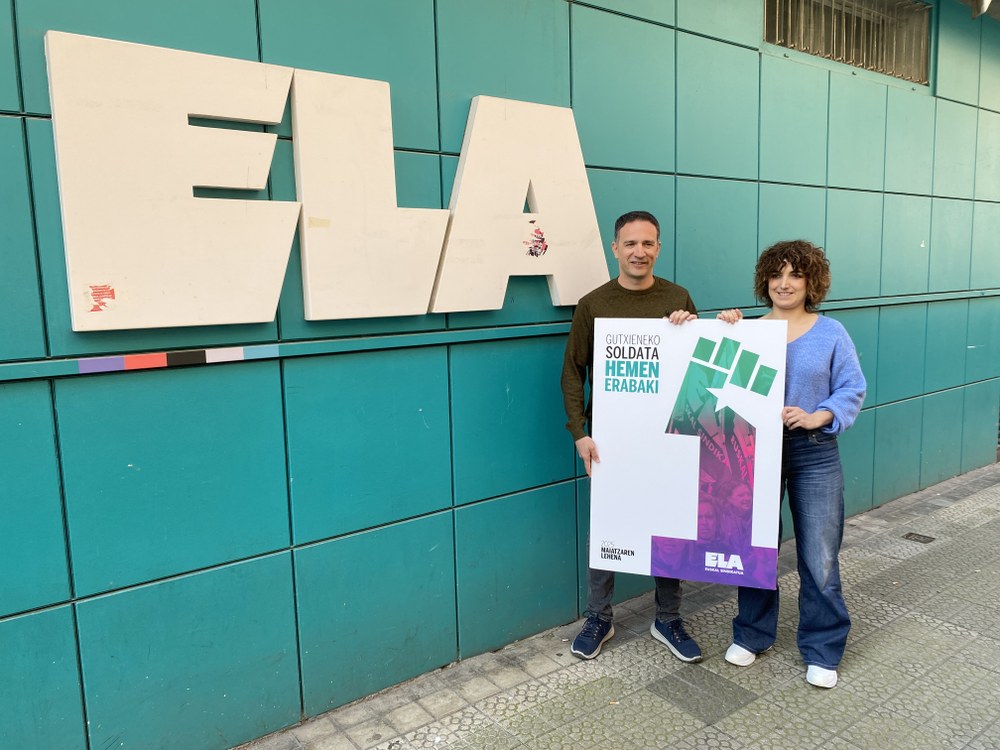 ELA sacará a la calle a miles de militantes para exigir un SMI propio y denunciar el militarismo