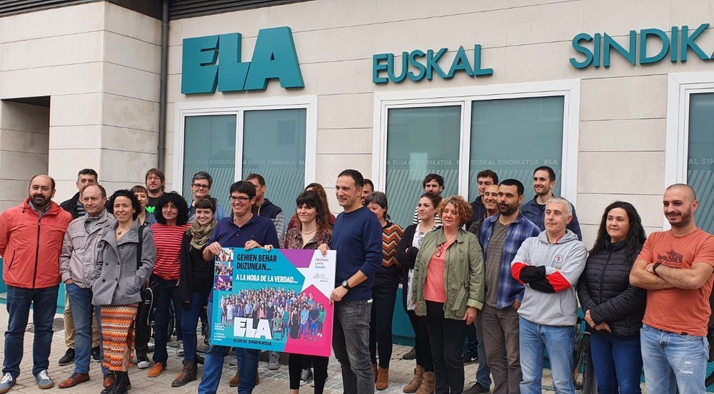 ELA supera los 1.500 representantes por primera vez y está a menos de 90 de ser primer sindicato en Navarra