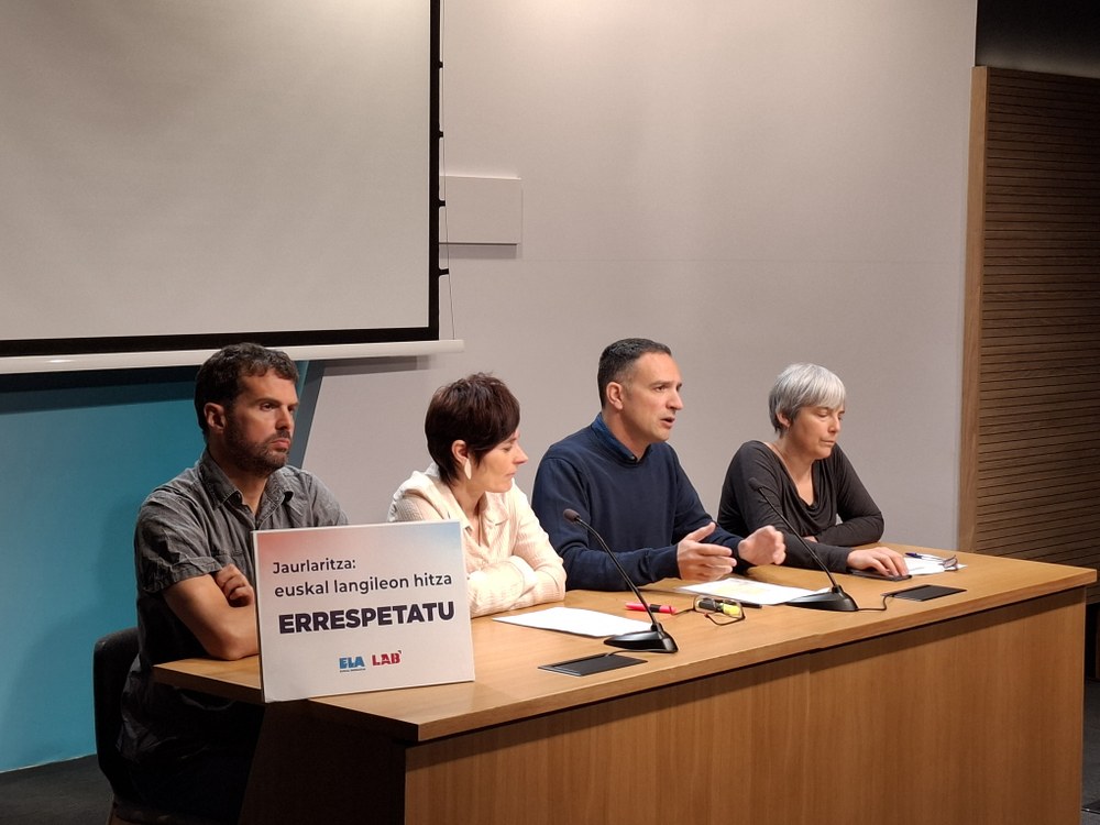 ELA y LAB exigen al Gobierno Vasco que respete las decisiones de la clase trabajadora vasca