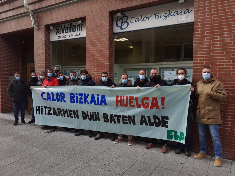 Huelga indefinida en la empresa Calor Bizkaia, de Bilbao, por el convenio