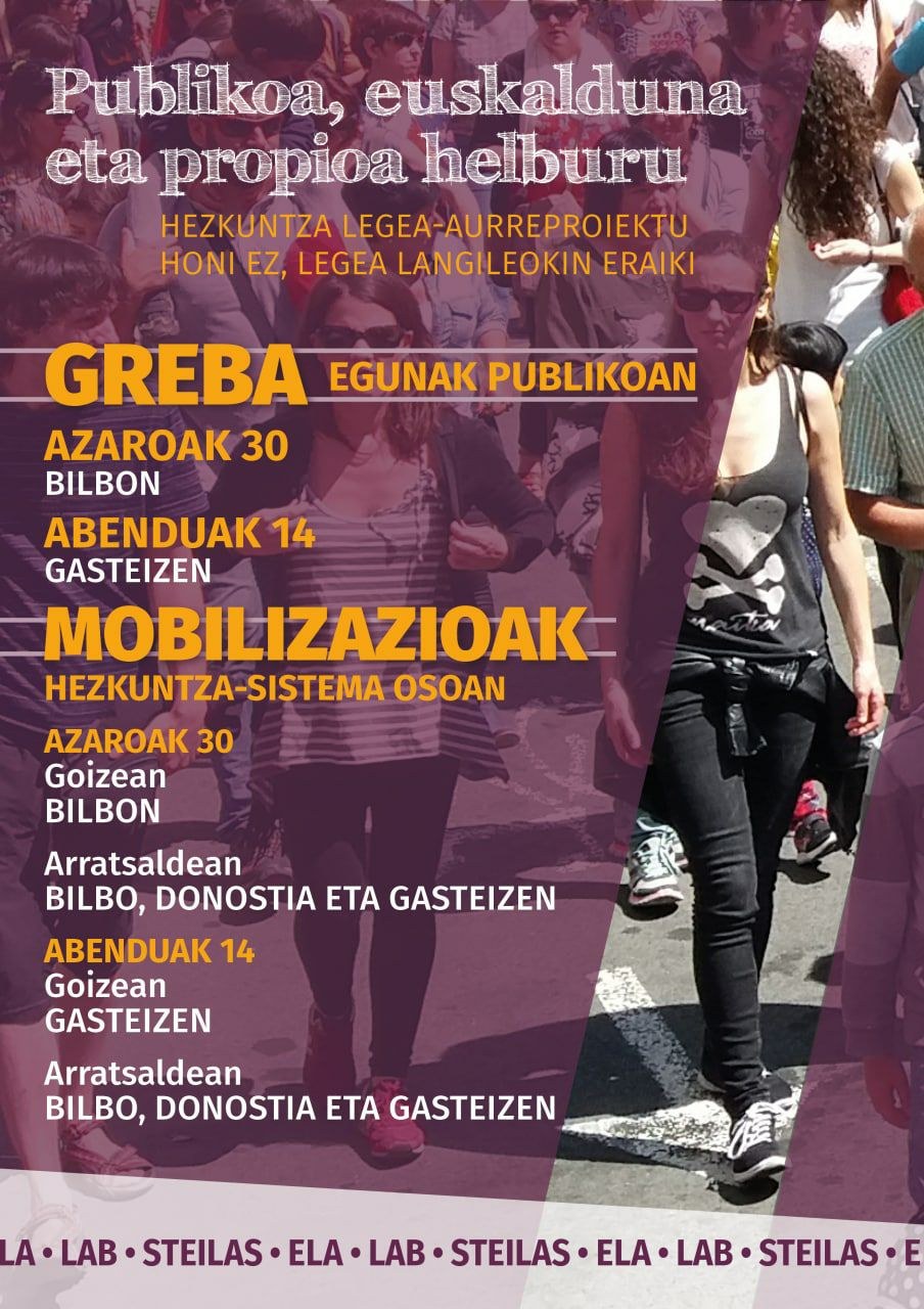 Huelga y movilizaciones en educación el 30 de noviembre y el 14 de diciembre Huelga y movilizaciones en educación el 30 de noviembre y el 14 de diciembre