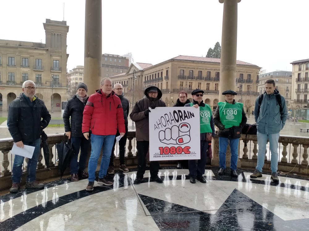 La Iniciativa Social “Ahora 1080 Orain!” convoca una movilización para reclamar que el presupuesto de Navarra complemente las pensiones mínimas hasta los 1.080 euros