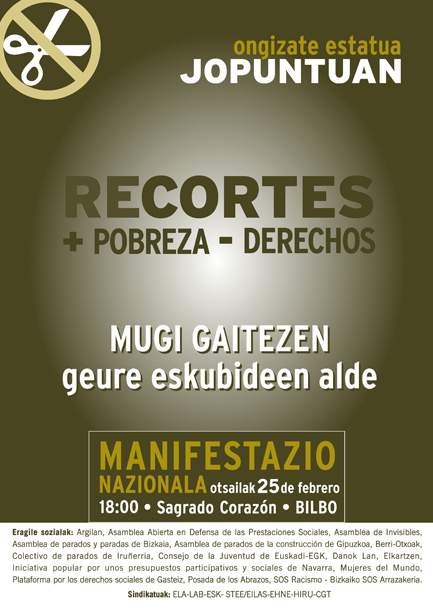 La manifestación convocada para este sábado se retrasa al 25 de febrero