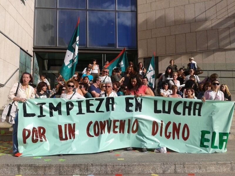 Las trabajadoras de limpieza de Gipuzkoa secundan el tercer día de huelga