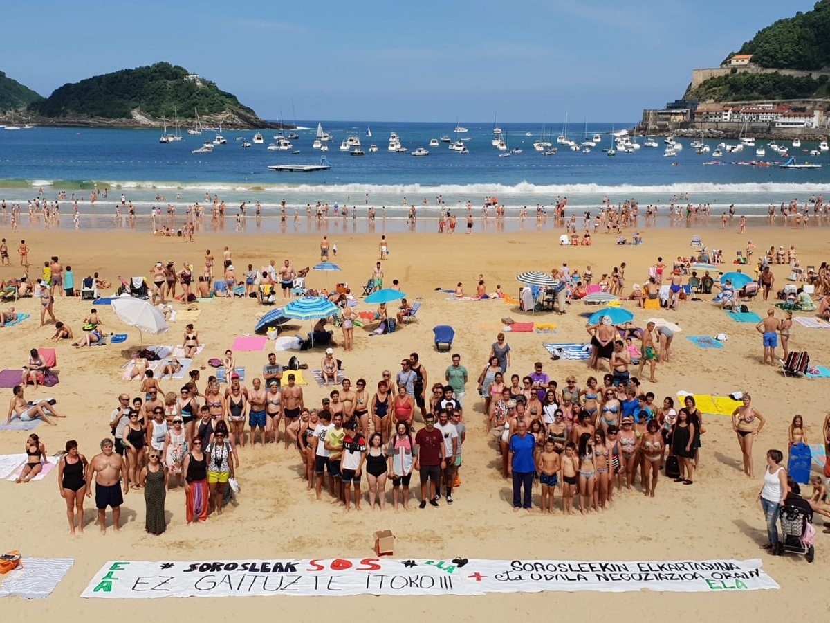 Las y los socorristas de las playas gipuzkoanas contratados por la Cruz Roja convocan huelga indefinida a partir del 14 de agosto #SorosleakSOS