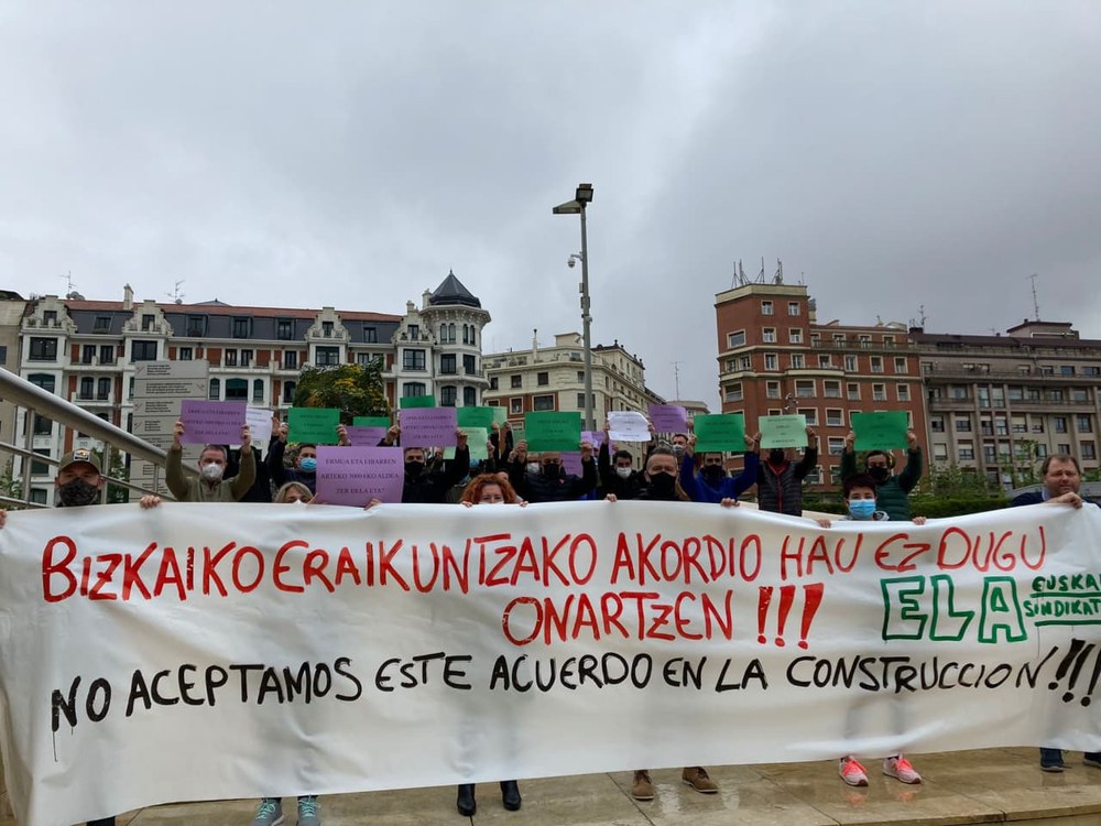 Los delegados y delegadas de ELA rechazan el convenio de la Construcción de Bizkaia firmado por UGT y CCOO