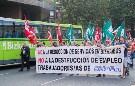Luchamos para mantener los puestos de trabajo en Bizkaibus