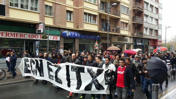Manifestación en apoyo de la plantilla de ECN de Gasteiz