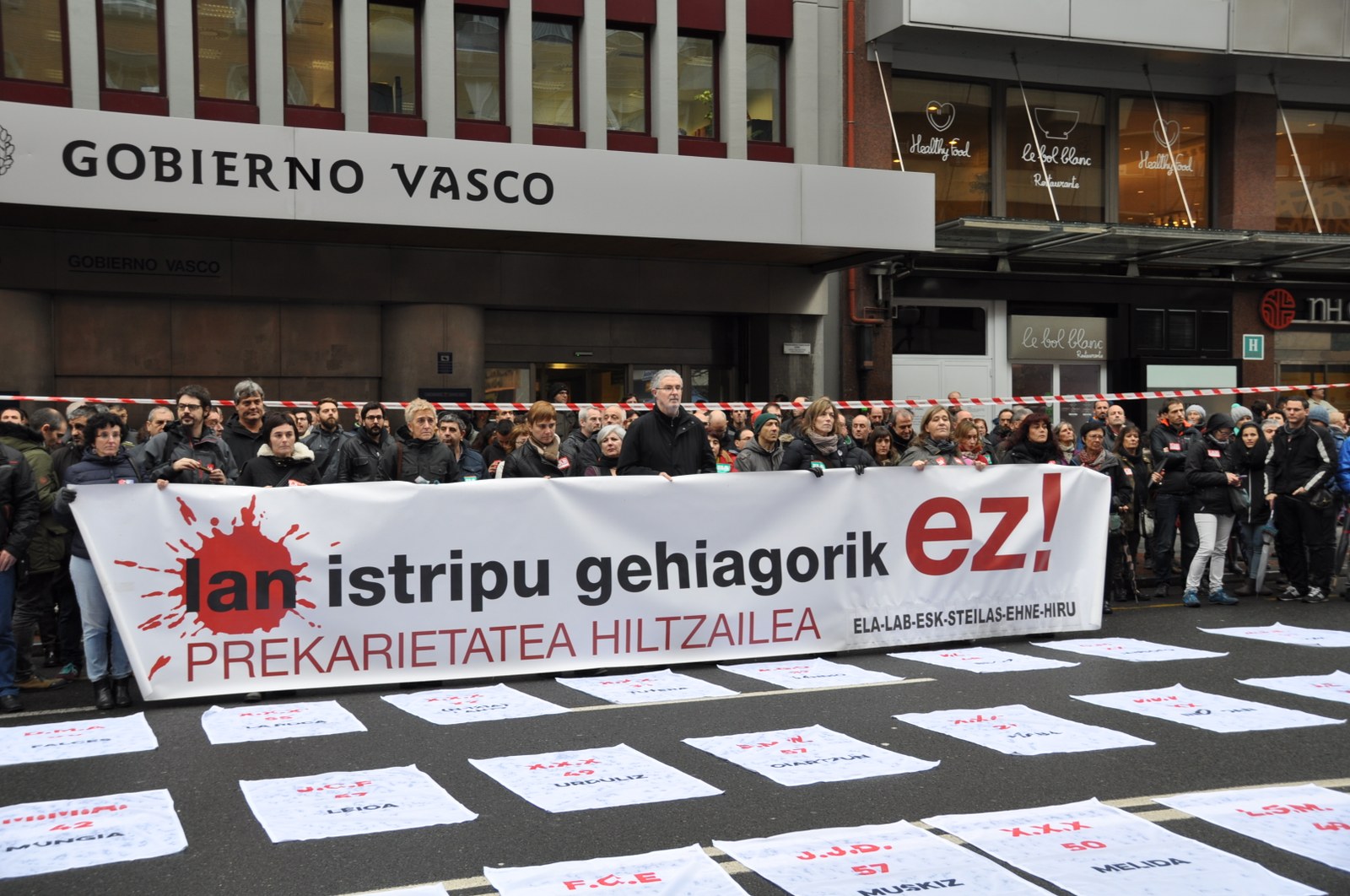 Manifestación en recuerdo de las personas fallecidas este año en el trabajo