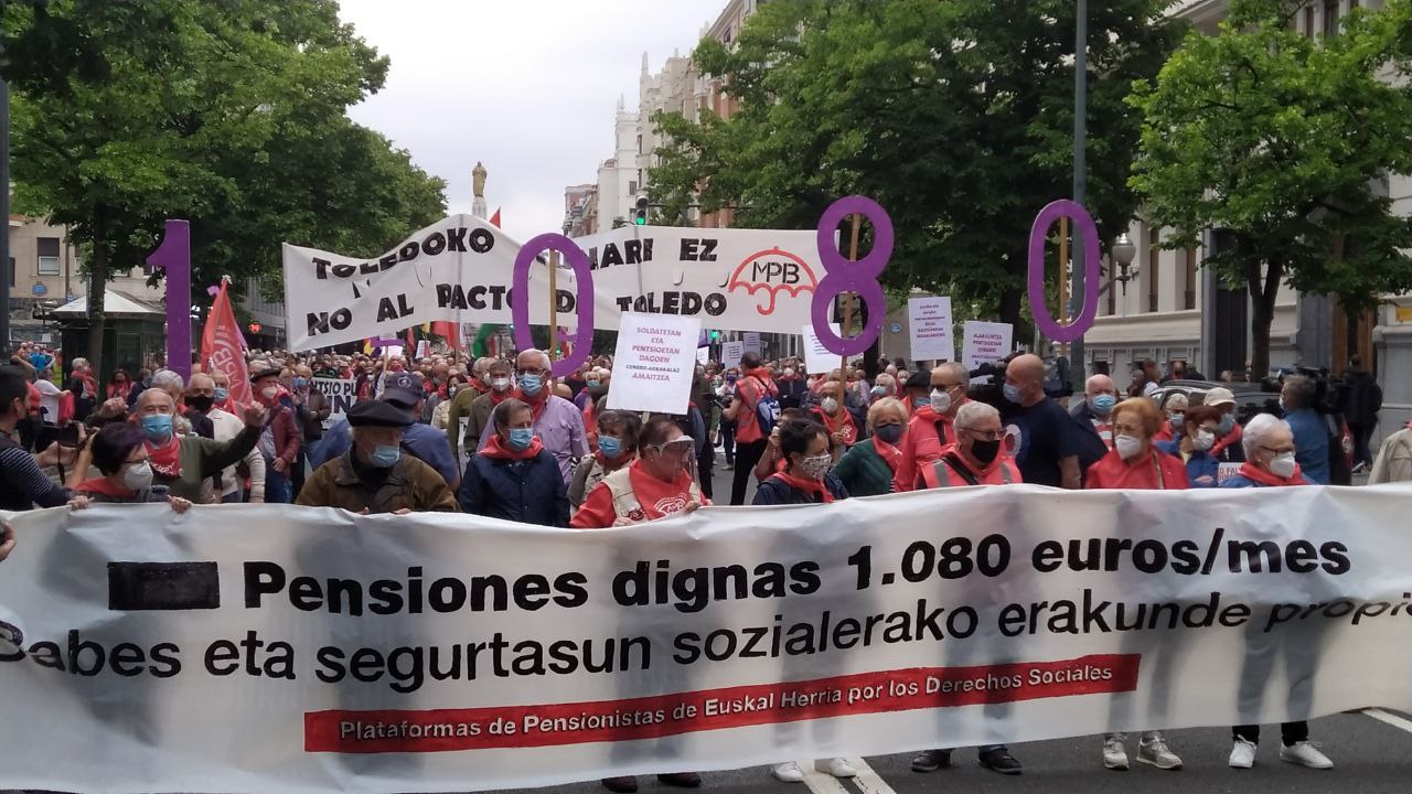 Manifestaciones en Hego Euskal Herria por una pensiones dignas