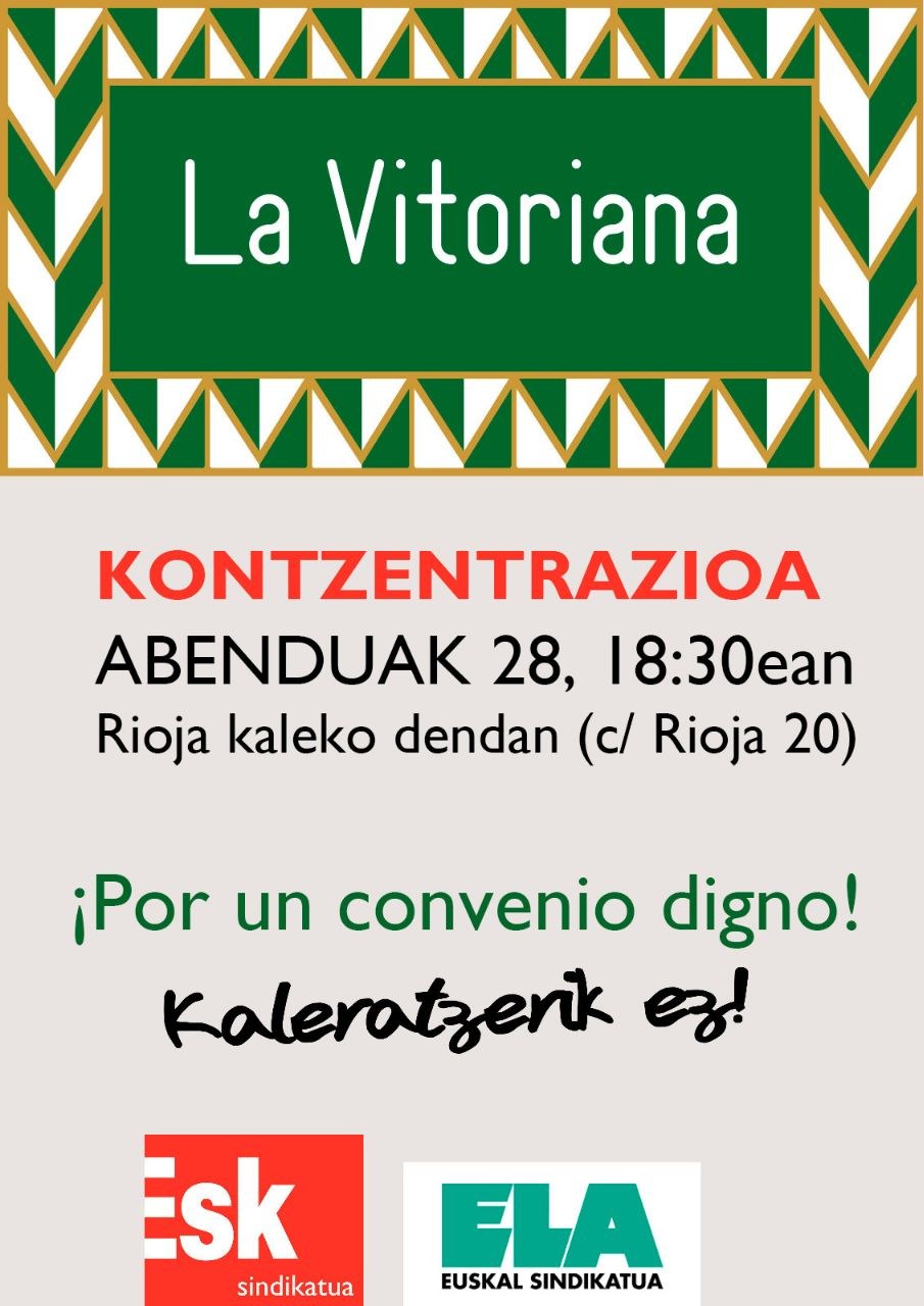 Movilizaciones en la panadería La Vitoriana de Gasteiz por unos sueldos dignos