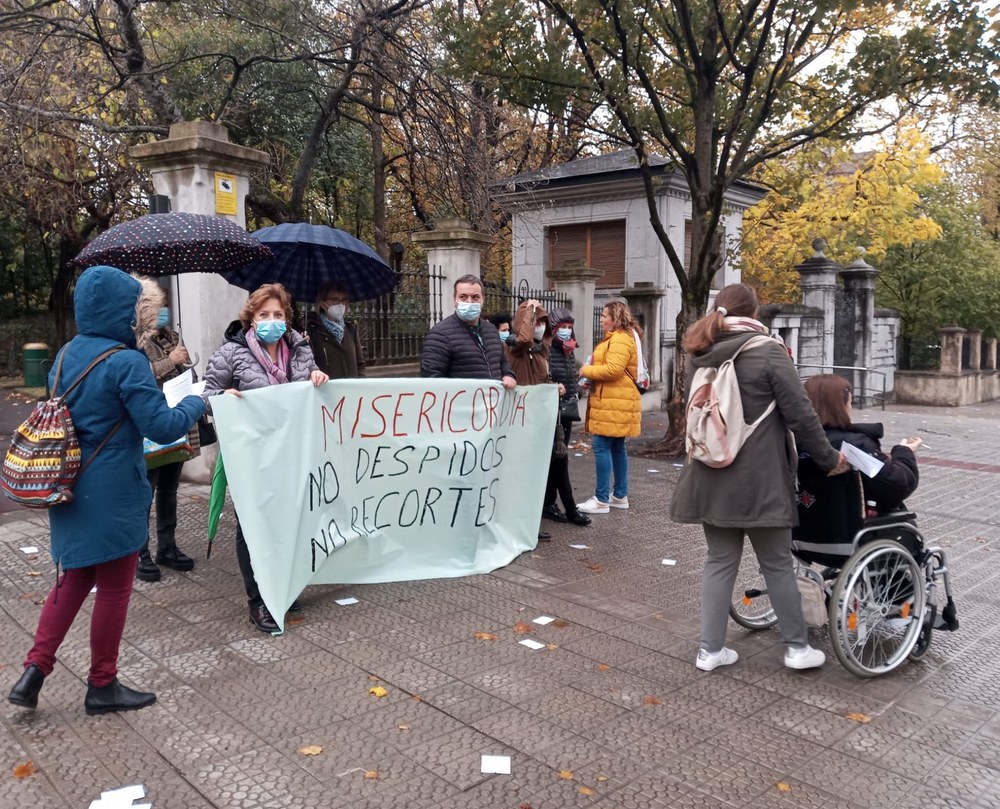 Movilizaciones en la Residencia Misericordia, de Bilbao, en protesta por el despido de un trabajador