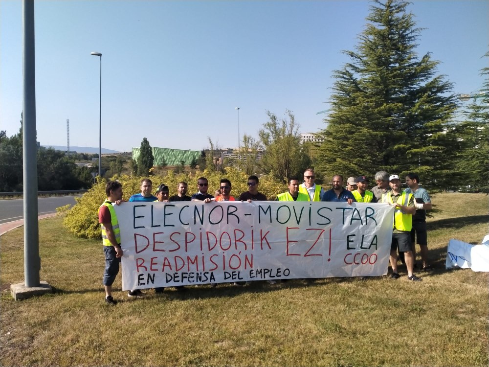 Paros y movilizaciones en Elecnor para exigir la readmisión de tres trabajadores