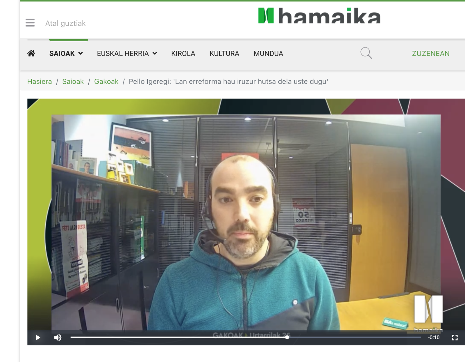 Pello Igeregi: "Esta reforma laboral es una absoluta farsa"