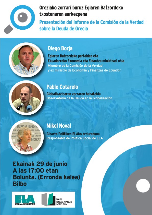 Presentación en Bilbao del Informe sobre la Deuda de Grecia