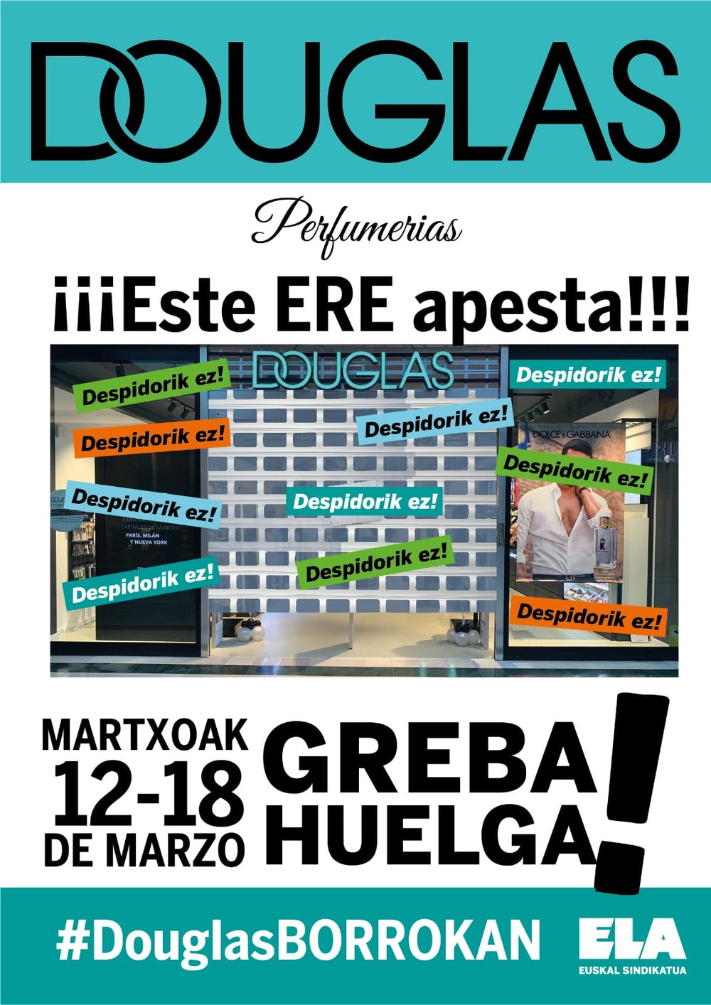 Primer día de huelga y movilizaciones contra los despidos en perfumerías Douglas