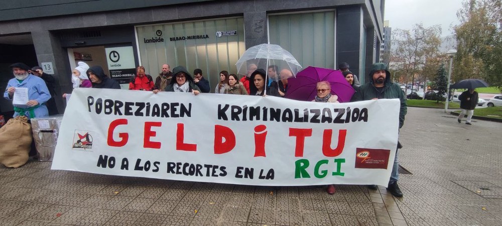 Protesta contra los recortes y la criminalización de los derechos sociales de Lanbide