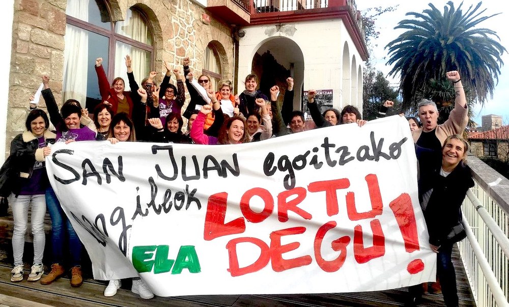 Victoria de las trabajadoras de la residencia San Juan de Zumaia tras once días de huelga